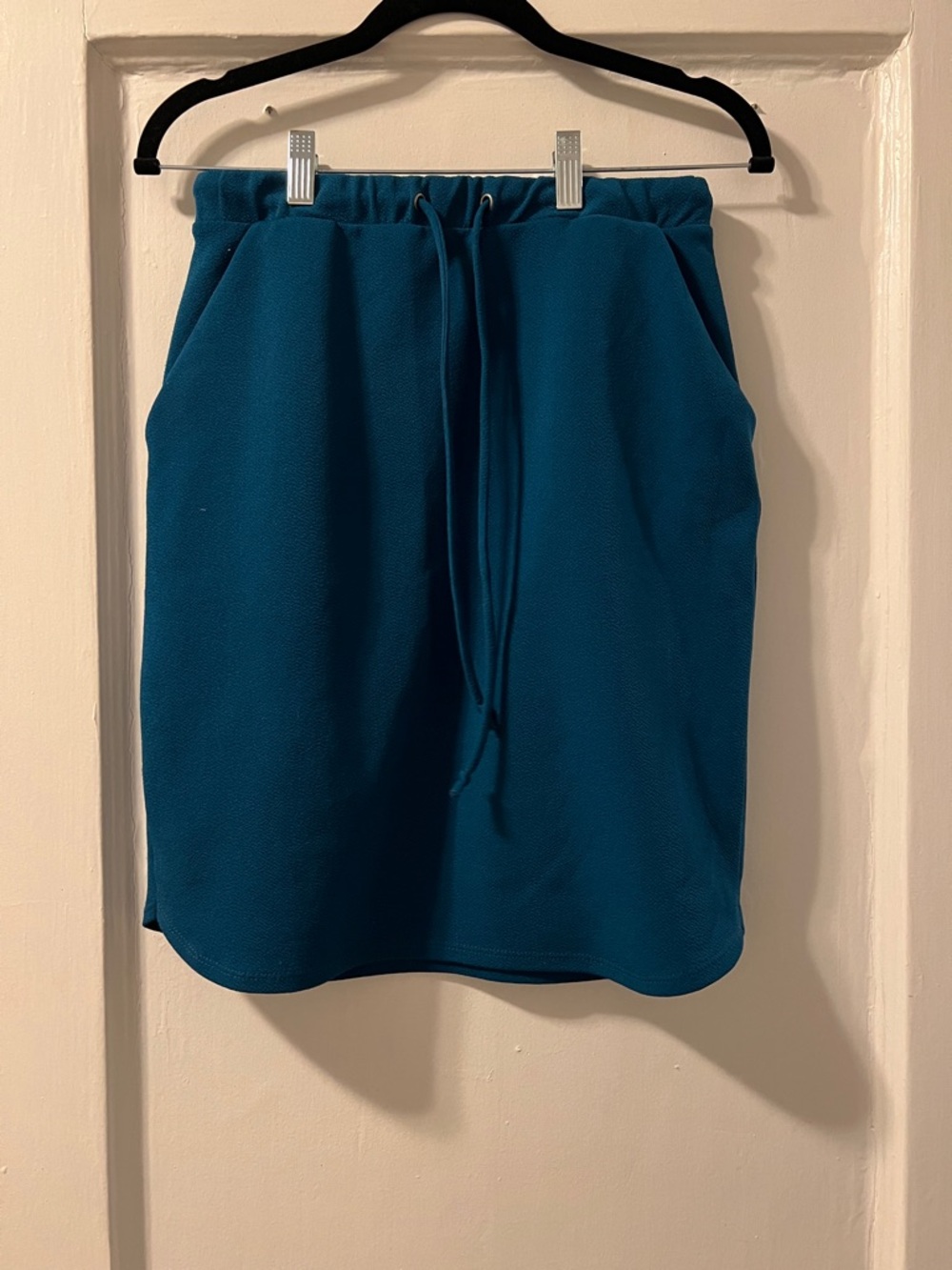 Women's Teal Drawstring Mini Skirt